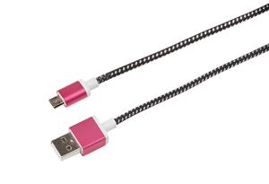 USB кабель microUSB, шнур в тканевой оплетке, черный (усиленный) REXANT
