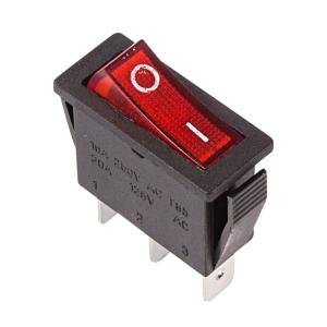 Выключатель клавишный 250V 15А (3с) ON-OFF красный с подсветкой (RWB-404, SC-791, IRS-101-1C) REXANT