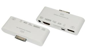 AV адаптер 6 в 1 для iPhone 4/4S на HDMI, USB, microSD, SD, 3.5мм, microUSB