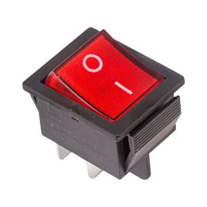 Выключатель клавишный 250V 16А (4с) ON-OFF красный  с подсветкой (RWB-502, SC-767, IRS-201-1)  REXANT Индивидуальная упаковка 1шт