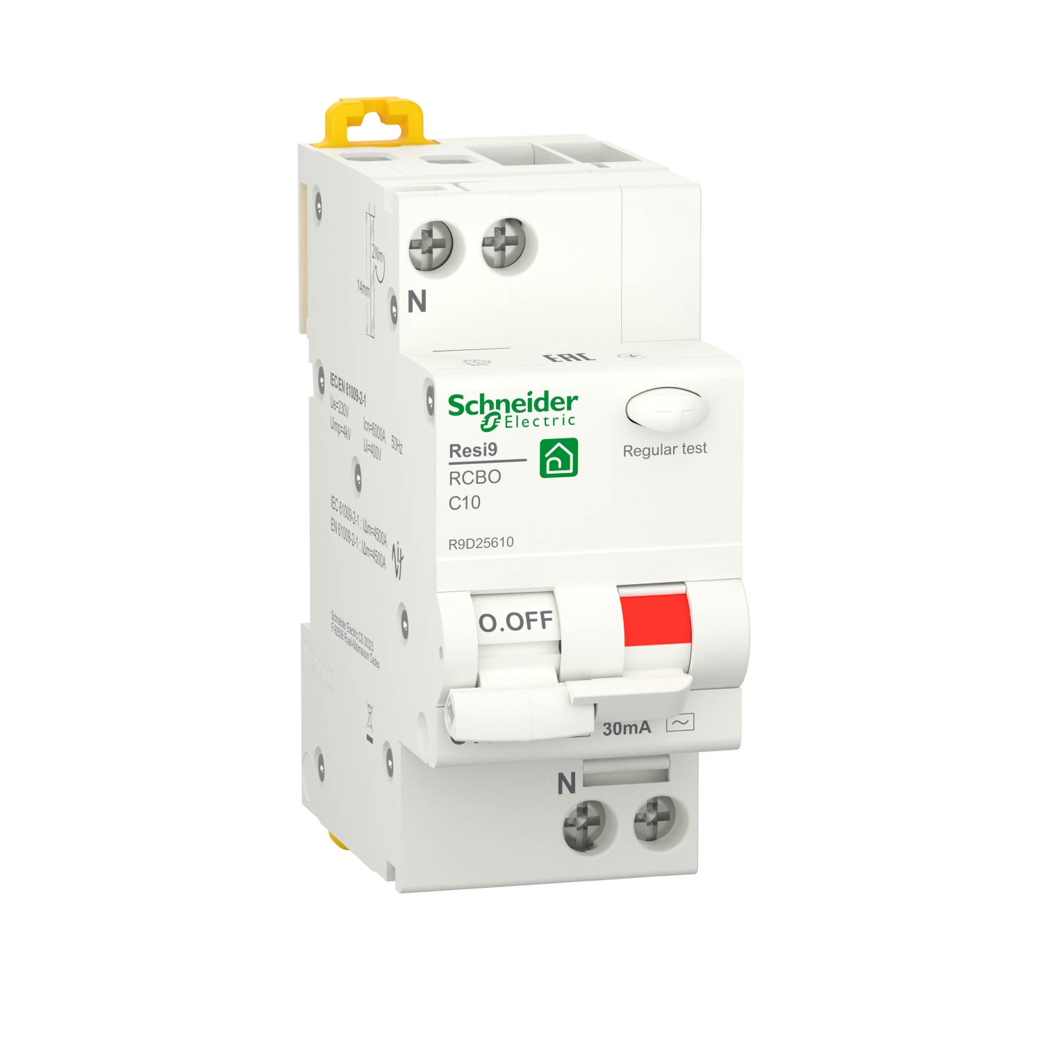 Автоматический выключатель дифференциального тока 2Р 10А 30мА 6кА (С) (тип AC) Resi9 Schneider Electric (1/6) 