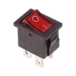 Выключатель клавишный 250V 6А (4с) ON-OFF красный  с подсветкой  Mini  (RWB-207, SC-768)  REXANT Индивидуальная упаковка 1шт