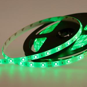 Лента светодиодная 12В, SMD2835, 60 LED/м, зеленый, 8мм, 5м, IP65 LAMPER