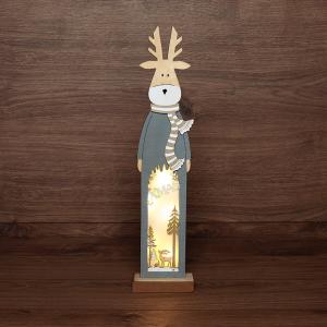 Деревянная фигурка с подсветкой Рождественский олень 11х5х47 см