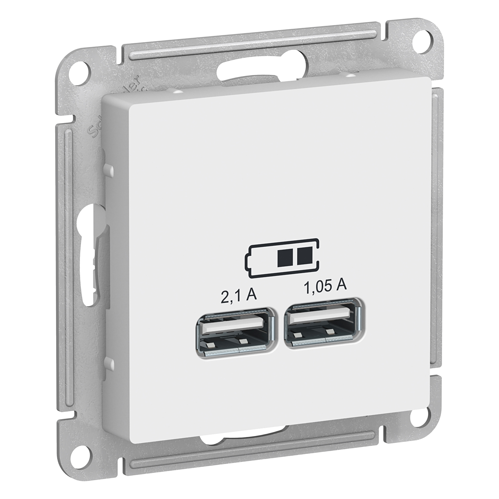 Розетка USB 2гн 1050мА с/у бел механизм AtlasDesign Schneider Electric  (1) 