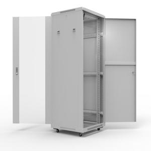 Шкаф напольный 19" серии Standart 42U 600х800мм, передняя дверь стекло, задняя дверь металл, RAL 7035 (состоит из 3 частей) REXANT