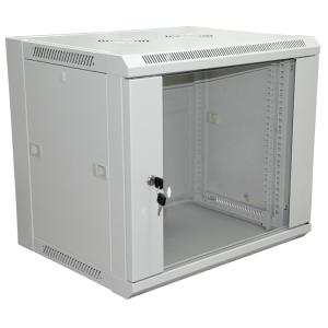Шкаф настенный 19" 6U 600×600×370мм (ШxГxВ) - передняя дверь стекло, боковые стенки съемные (разобранный), RAL 7035 REXANT PRO