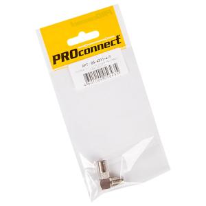 Переходник антенный, (гнездо F -штекер TV), угловой (1шт) (пакет) PROconnect