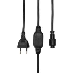 Комплект подключения уличных для гирлянд 230В / 4А, цвет провода: черный, IP65