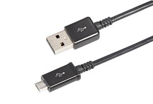 USB кабель micro USB, длинныйштекер, 1м, черный REXANT