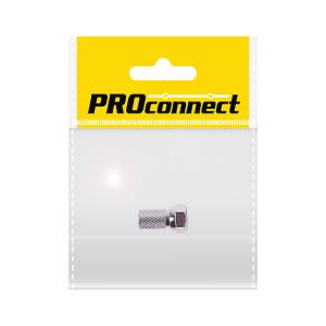 Разъем антенный на кабель,штекер F для кабеля SAT (с резиновым уплотнителем), (1шт) (пакет) PROconnect