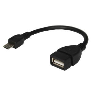 USB кабель OTG micro USB на USB шнур 0.15 м черный REXANT 