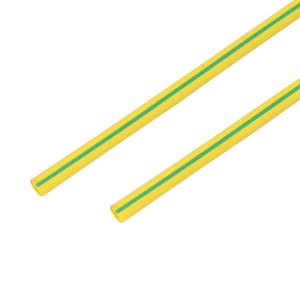 Трубка термоусаживаемая ТУТ нг 8,0/4,0мм, желто-зеленая, упаковка 50шт. по 1м REXANT