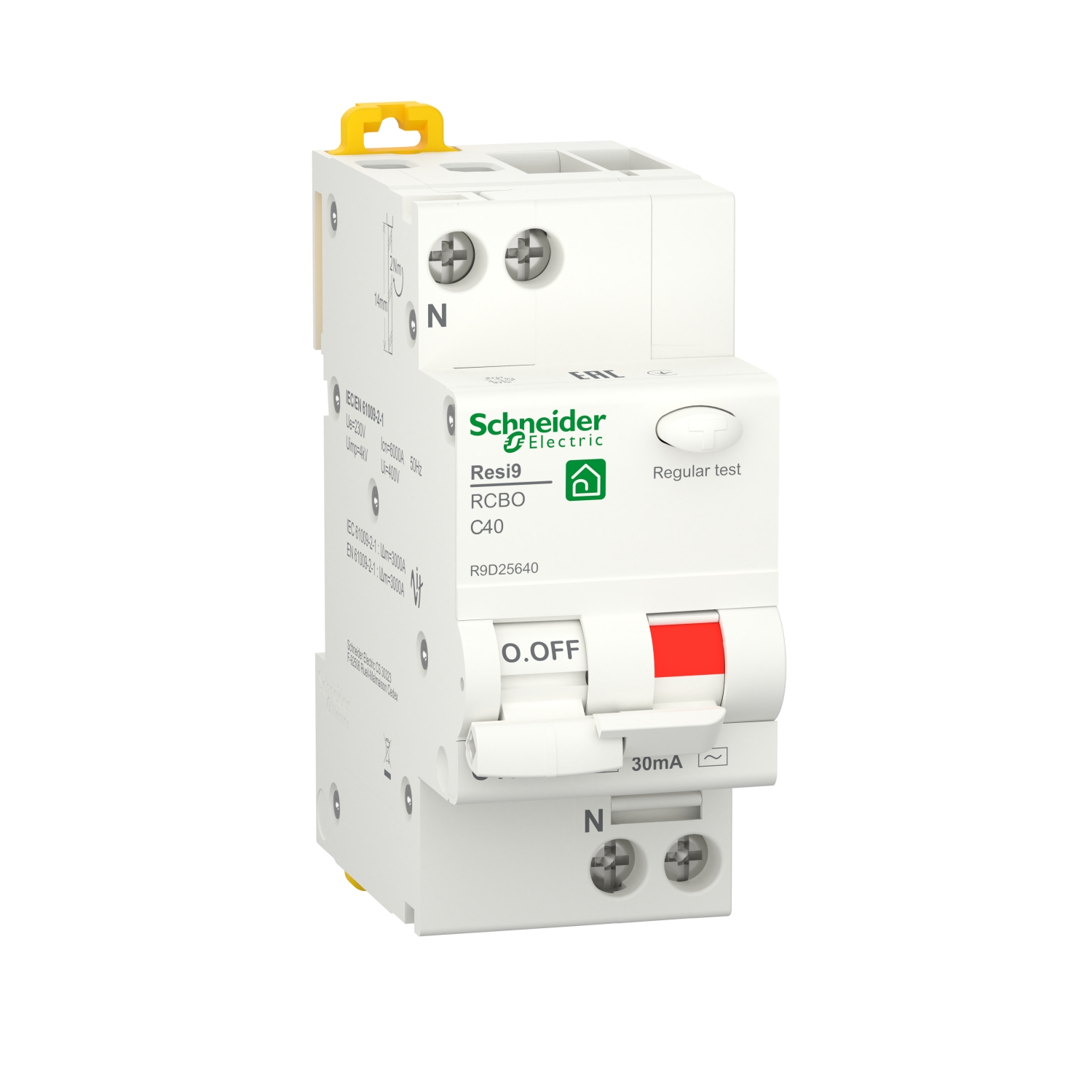 Автоматический выключатель дифференциального тока 2Р 40А 30мА 6кА (С) (тип AC) Resi9 Schneider Electric (1/6) 
