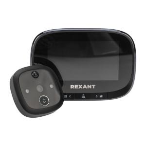 Видеоглазок дверной REXANT (DV-115) с цветным LCD-дисплеем 4.3" с функцией записи фото/видео по движению, встроенный звонок, ночной режим работы