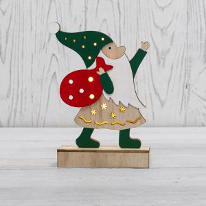Деревянная фигурка с подсветкой Дед Мороз 18 см NEON-NIGHT