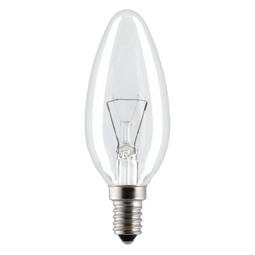 Лампа накаливания ДС 40W E14 (СВЕЧА прозрачная) цветная гофра Калашниково 