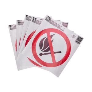 Наклейка знак пожарной безопасности «Запрещается пользоваться открытым огнем и курить» с хедером; d - 180мм REXANT