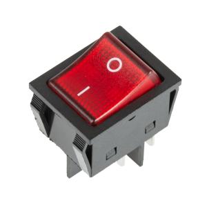 Выключатель клавишный 250V 25А (4с) ON-OFF красный с подсветкой (RWB-502) REXANT