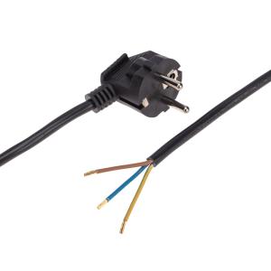 Шнур электрический с вилкой ПВС 3х1,0мм2 1,5м (черный) REXANT