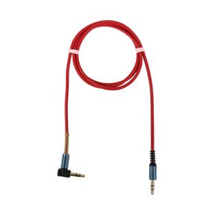 Аудио кабель 3,5ммштекер-штекер угловой, металлические разъемы, 1М красный
