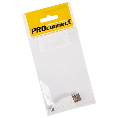 Переходник USB PROconnect,штекер USB-A -штекер mini USB 5 pin, 1шт., пакет БОПП