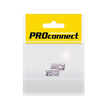 Разъем антенный на кабель,штекер F для кабеля RG-6, (2шт) (пакет) PROconnect
