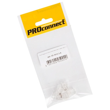 PROconnect Разъем телефонный на кабель,штекер 6Р4С (Rj-11), под обжим (5шт.) (пакет)  PROconnect