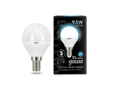 Лампа Gauss LED Шар E14 9.5W 950lm 4100K