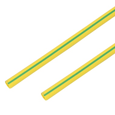 Трубка термоусаживаемая ТУТ 6,0/3,0мм, желто-зеленая, упаковка 50шт. по 1м, PROconnect
