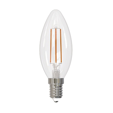 LED-C35-11W/3000K/E14/CL PLS02WH Лампа светодиодная. Форма "свеча", прозрачная. Серия Sky. Теплый белый свет (3000К). Картон. ТМ Uniel., шк 4690485119302