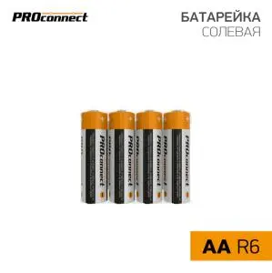 Батарейка солевая АА/R6 1,5V 4шт. PROconnect