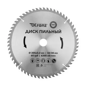 Диск пильный 305мм х 60 зуб х 32/30мм KRANZ