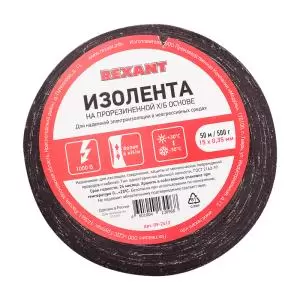 Изолента х/б 15х0,35мм (ролик 50 м/500 г) (1-ПОЛ) REXANT