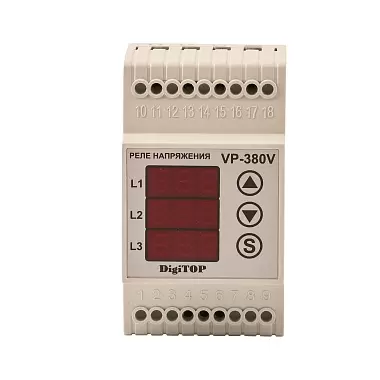 Реле напряжения 380A на DIN рейку Vp-380V DigiTOP