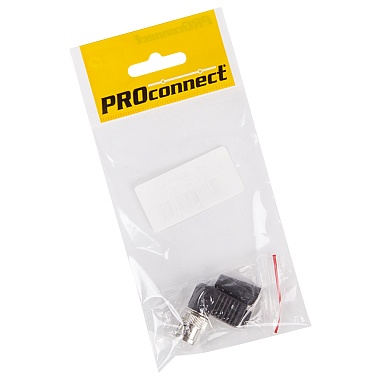 Разъем высокочастотный на кабель,штекер BNC под винт с колпачком, угловой, (1шт.) (пакет) PROconnect