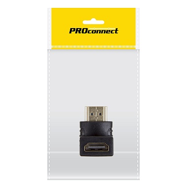 Переходник HDMI (гнездо HDMI -штекер HDMI), угловой, (1шт) (пакет) PROconnect