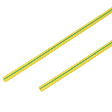 Трубка термоусаживаемая ТУТ 4,0/2,0мм, желто-зеленая, упаковка 50шт. по 1м, PROconnect